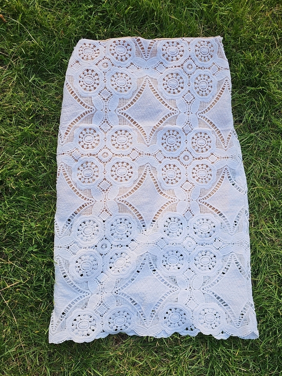 Abercrombie & Fitch Dresses & Skirts - Abercrombie & Fitch Crochet White Lace Midi Pencil Skirt Wedding Bridal D17